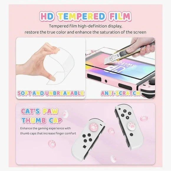 HYPERCASE Pink Bunny for Nintendo Switch OLED Case with carrying strap - Picture 5 of 7